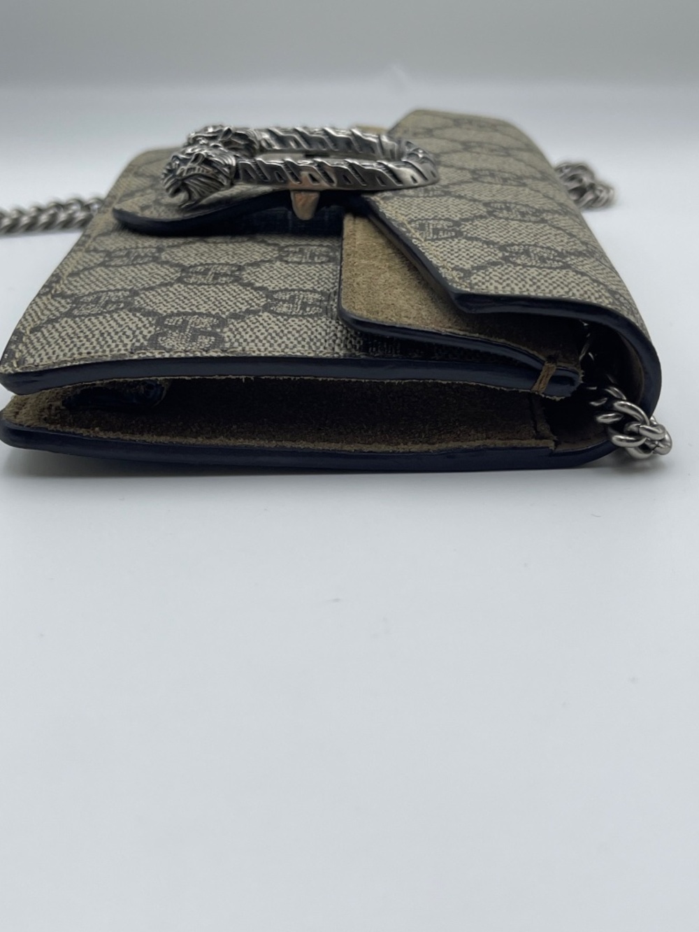 Gucci GG leather Supreme Super Mini Dionysus Bag Canvas Suede Chain Bag Purse - Picture 5 of 14
